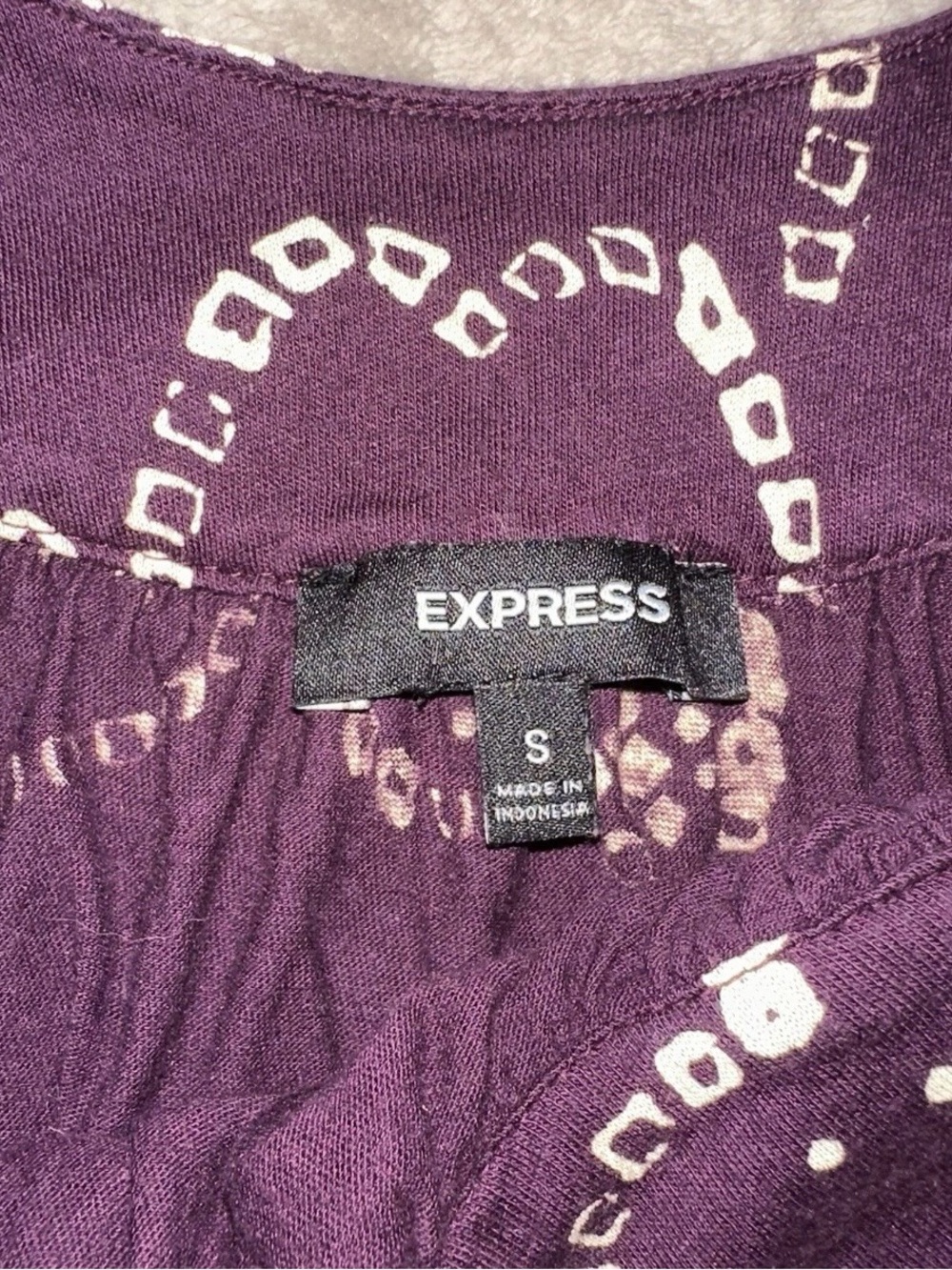 Express Plum Floral-Print Sleeveless Tank Top Small Scoop Neck Blouse - Picture 3 of 8